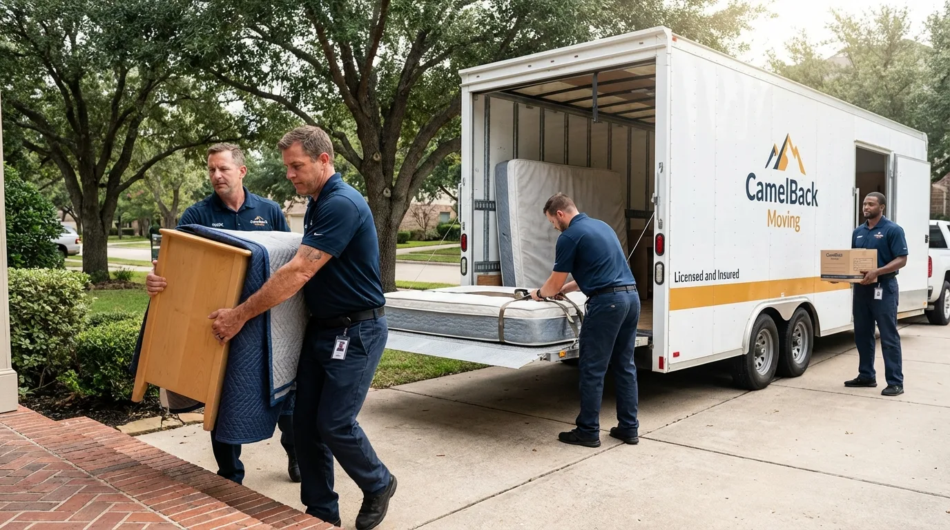 Crew loading residential truck for cross-state move from Lorain, OH